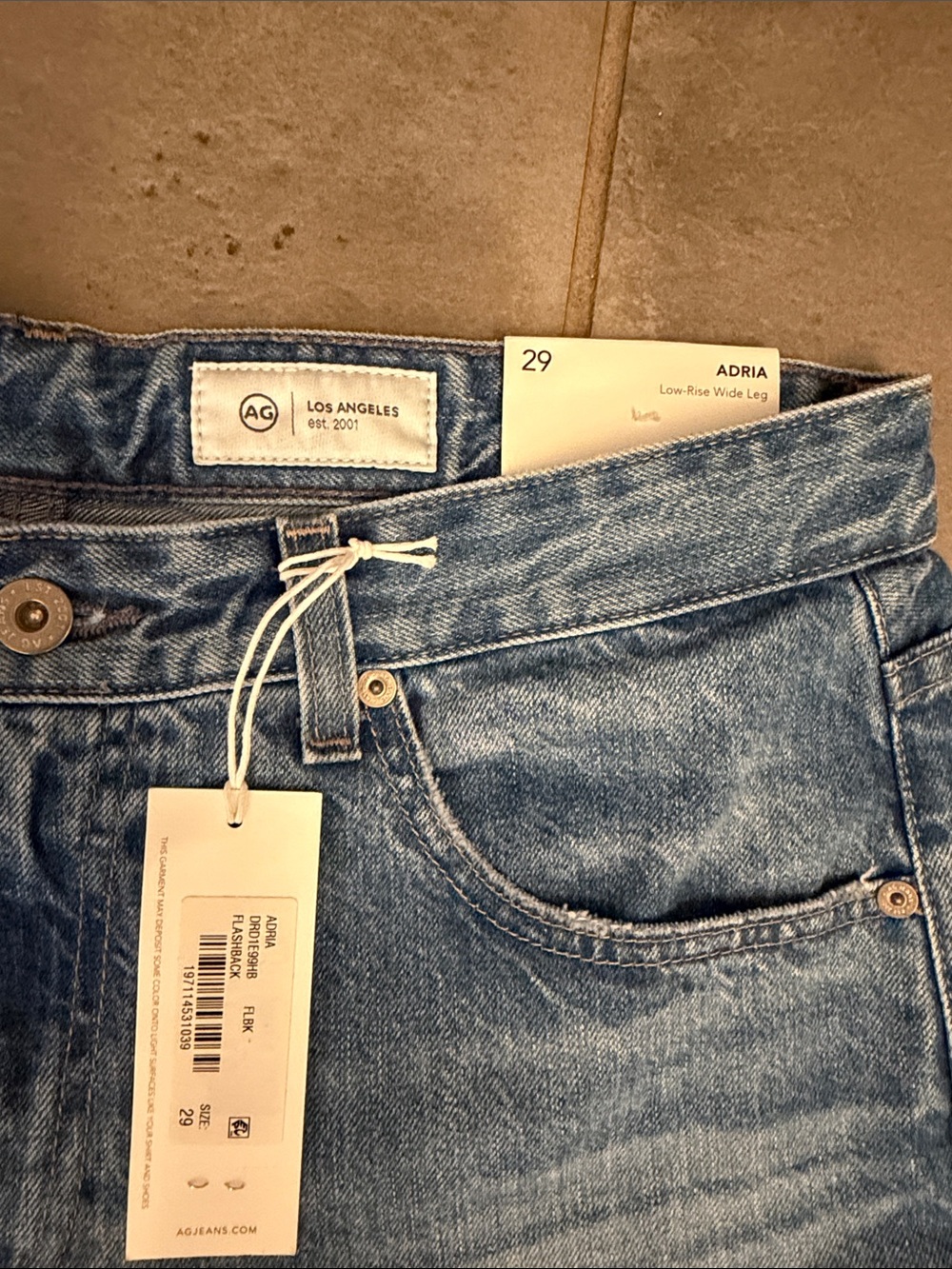 AG Adriano Goldschmied Light Blue Wide-Leg Jeans - Picture 2 of 4